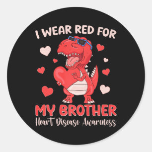 Sticker Rond Je Porte Du Rouge Pour Mon Frère Sensibilisation A