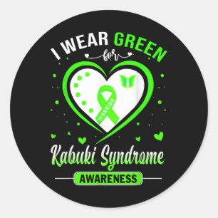 Sticker Rond Je Porte Du Vert Pour Le Guerrier De Sensibilisati