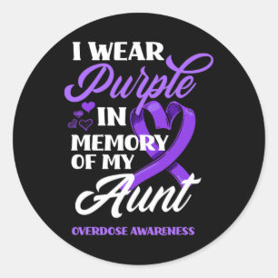 Sticker Rond Je Porte Du Violet En Mémoire De Mon Adjudant De L