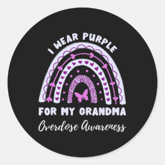 Sticker Rond Je Porte Du Violet Pour La Sensibilisation À La Su