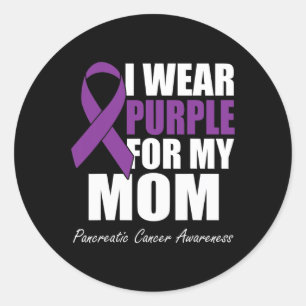 Sticker Rond Je Porte Du Violet Pour Ma Mère Académie De Cancer