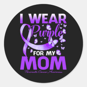 Sticker Rond Je Porte Du Violet Pour Ma Mère Académie De Cancer