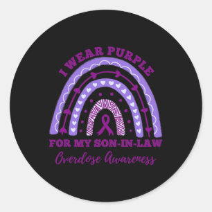 Sticker Rond Je Porte Du Violet Pour Sensibiliser Mon Fils À Un