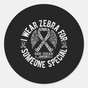 Sticker Rond Je Porte Du Zèbre Pour Quelqu'Un De Maladie Rare S