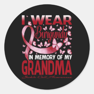 Sticker Rond Je Porte La Bourgogne En Mémoire De Ma Grand-Mère 