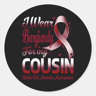 Sticker Rond Je Porte La Bourgogne Pour Mon Cousin Anémie Cellu