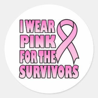 Sticker Rond Je porte le rose pour l'autocollant Survivors
