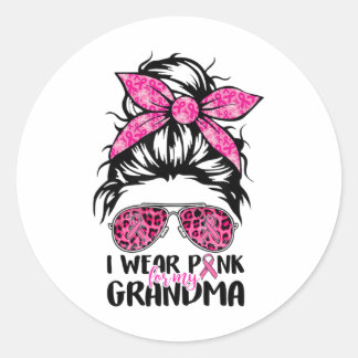 Sticker Rond Je Porte Le Rose Pour Ma Grand-Mère Messeuse Bun C
