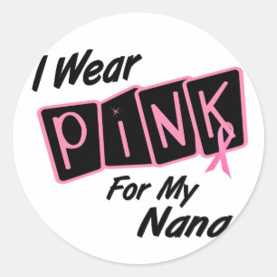 Sticker Rond Je Porte Le Rose Pour Mon Cancer Du Sein Nana 8