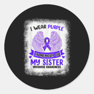 Sticker Rond Je Porte Le Violet En Mémoire De Ma Soeur À L'Époq