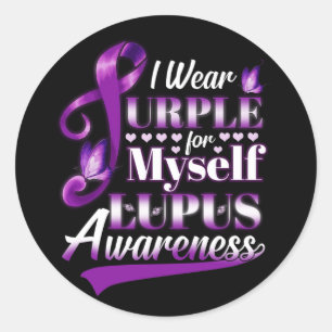 Sticker Rond Je Porte Le Violet Pour Moi-Même Lupus Sensibilis