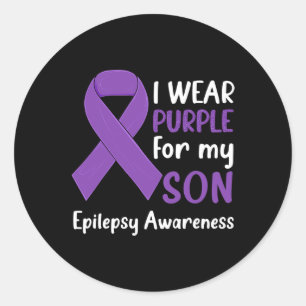 Sticker Rond Je Porte Le Violet Pour Mon Fils Epilepsie Sensibi
