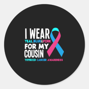 Sticker Rond Je Porte Mon Cousin Sensibilisation Au Cancer Du T