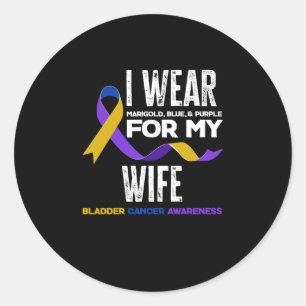 Sticker Rond Je Porte Pour Ma Femme La Sensibilisation Au Cance