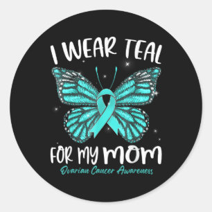 Sticker Rond Je Porte Un Turquoise Pour Ma Mère Sensibilisation