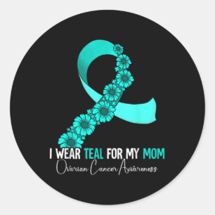 Sticker Rond Je Porte Un Turquoise Pour Ma Mère Sensibilisation