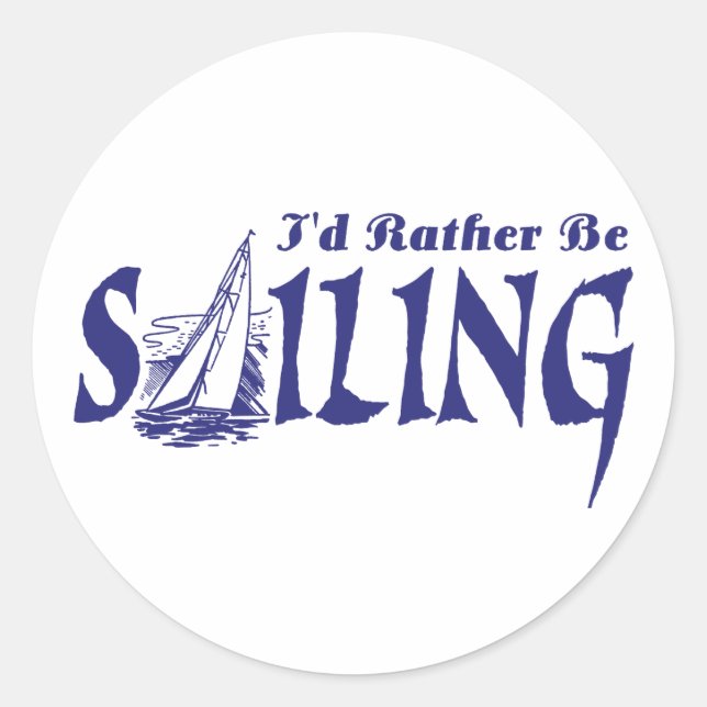 Sticker Rond Je préfère naviguer (Devant)