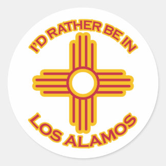Sticker Rond Je Préférerais Être À Los Alamos