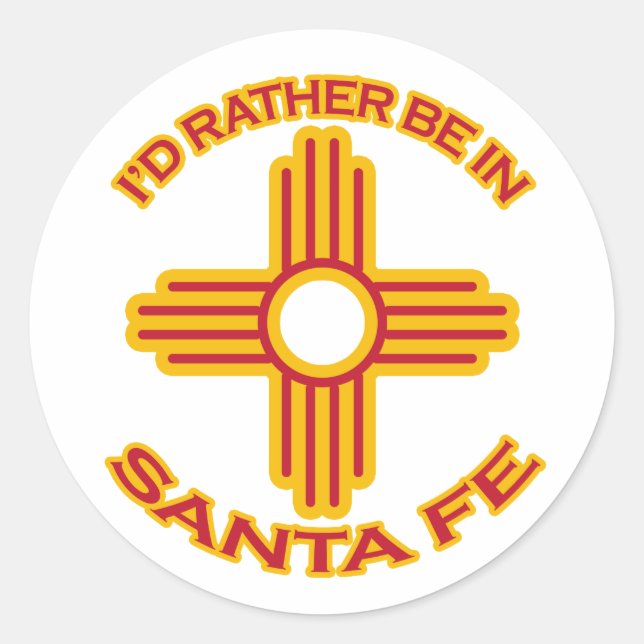 Sticker Rond Je préférerais être à Père Noël Fe (Devant)