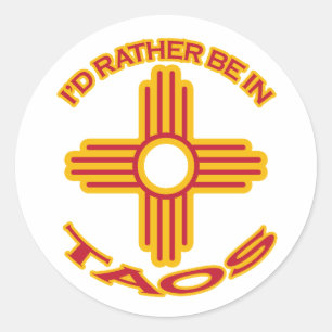 Sticker Rond Je Préférerais Être À Taos