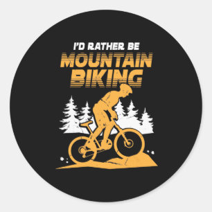 Sticker Rond Je Préférerais Faire Du VTT
