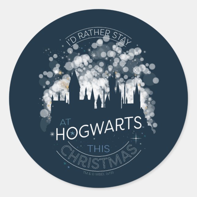Sticker Rond Je Préférerais Séjourner À HOGWARTS™ Magic Lights  (Devant)