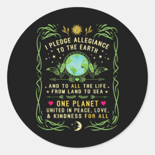 Sticker Rond Je Promets L'Allégeance À La Citation De La Terre