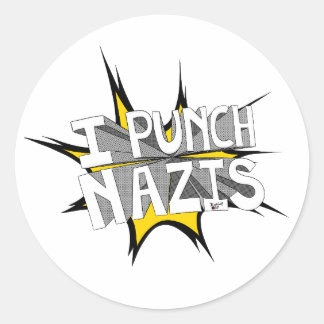 STICKER ROND JE PUNCH NAZIS