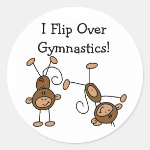 Sticker Rond Je retourne sur les t-shirts et cadeaux de gymnast
