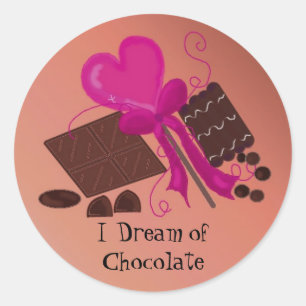 Sticker Rond Je rêve de chocolat