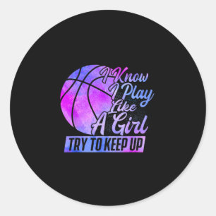 Sticker Rond Je sais que je joue comme une fille - Sketll Playe
