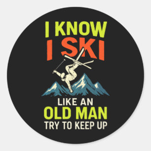 Sticker Rond Je sais que je skie - Citations drôles de ski en F