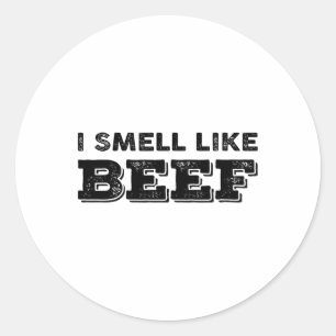 Sticker Rond Je Sens Comme Du Boeuf Drôle Mème Viande De Steak 