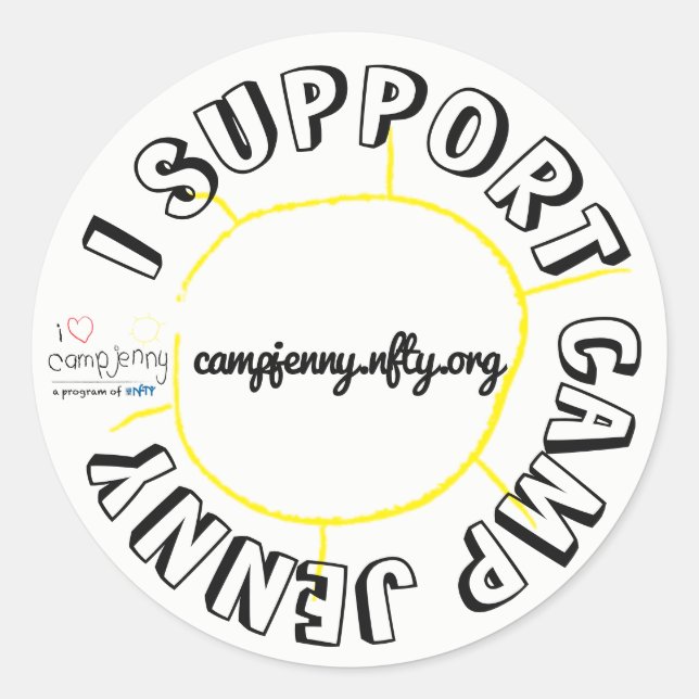 Sticker Rond Je soutiens CJ Cercle Blanc (Devant)