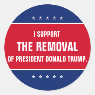 Sticker Rond Je soutiens la destitution du président Donald Tru