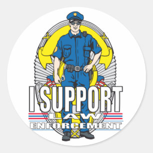 Sticker Rond Je soutiens la police