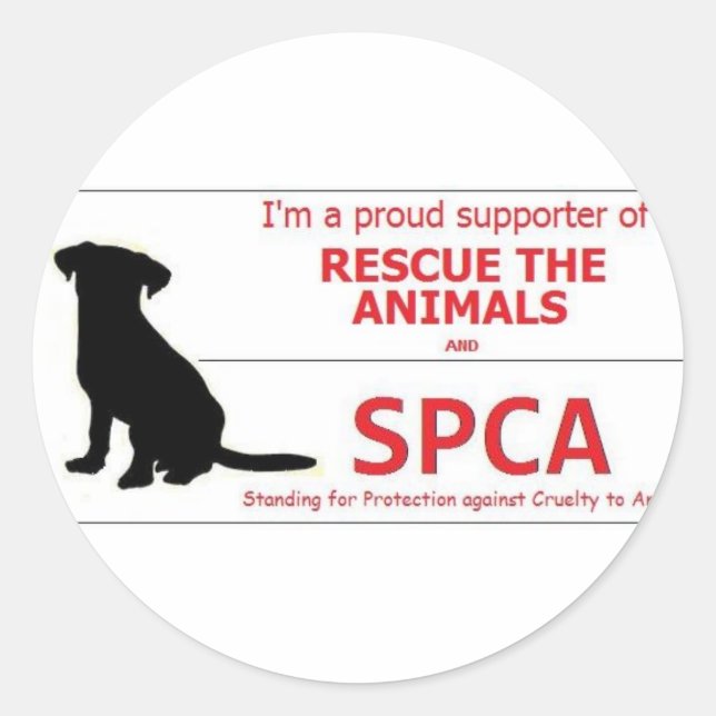 Sticker Rond "Je soutiens la SPCA..." (Devant)