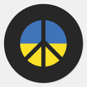 Sticker Rond Je soutiens l'Ukraine, restez avec l'Ukraine Drape