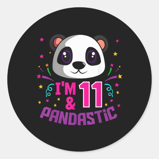 Sticker Rond Je Suis 11 Fête De L'Anniversaire Py Panda Pandast (Devant)