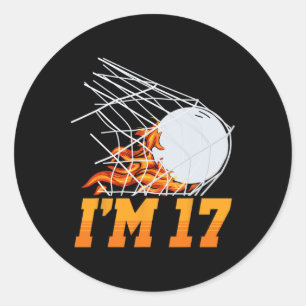 Sticker Rond Je suis 17 Lacrosse Net Sports Player Ado 17e anni