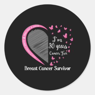 Sticker Rond Je suis 30 ans Cancer Sans Cancer du Sein Cancer S