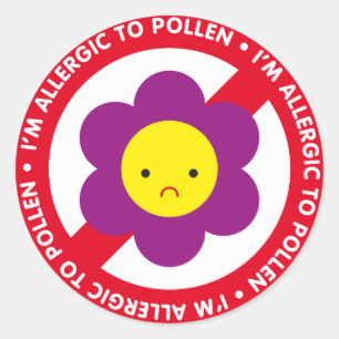 Sticker Rond Je suis allergique au pollen !