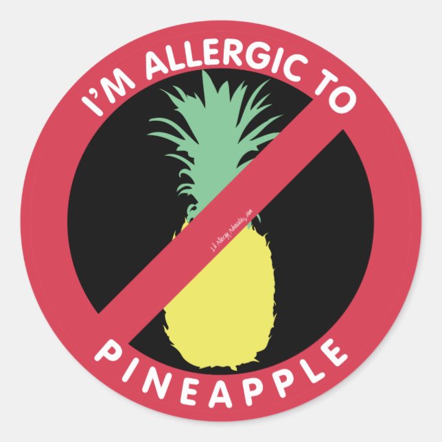 Sticker Rond Je suis Allergique aux enfants Symboles de fruits  (Devant)