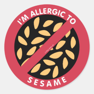 Sticker Rond Je suis Allergique Aux Graines De Sésame Allergie