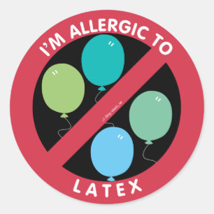 Sticker Rond Je suis Allergique Aux Symboles d'allergie Latex E