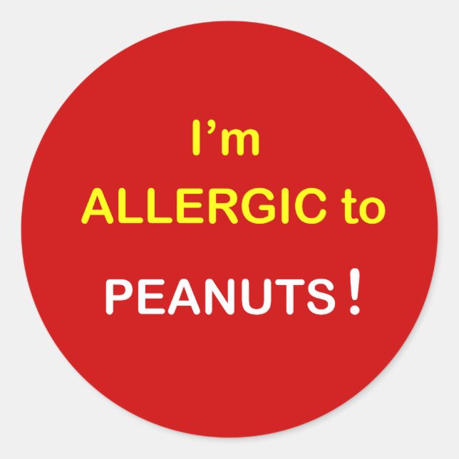 Sticker Rond Je suis Allergique - PEANUTS. (Devant)