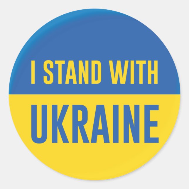 Sticker Rond Je Suis Avec L'Ukraine (Devant)