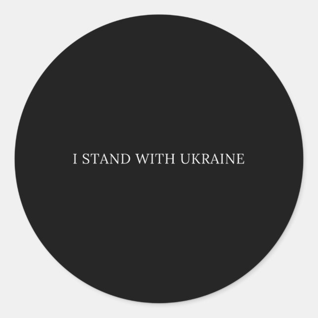 Sticker Rond Je suis avec l'Ukraine 1  (Devant)