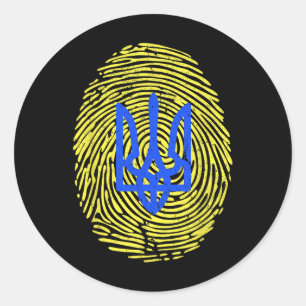 Sticker Rond Je suis avec l'Ukraine - Soutenir l'Ukraine Drapea