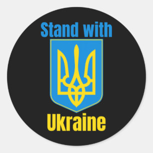 Sticker Rond Je suis avec l'Ukraine Tee Shirt Je soutiens l'Ukr
